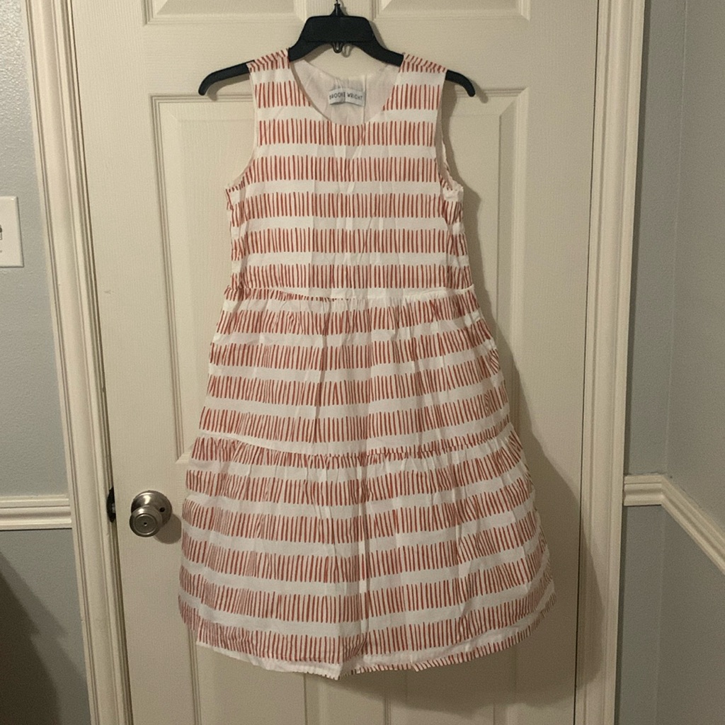 Brooke Wright Designs Orange Ticking Chloe Dress